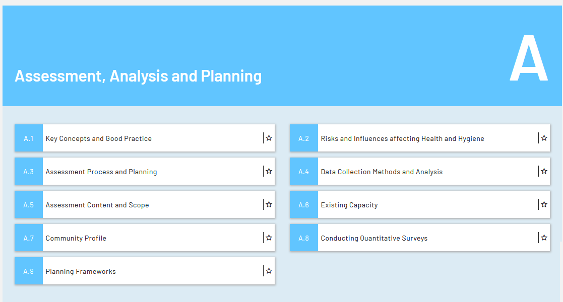 Assessment, Analysis and Planning. Compendium of Hygiene Promotion in Emergencies Online Platform