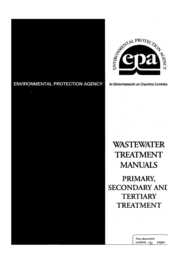 Waste Water Treatment Manuals - Primary, Secondary and Tertiary Treatment
