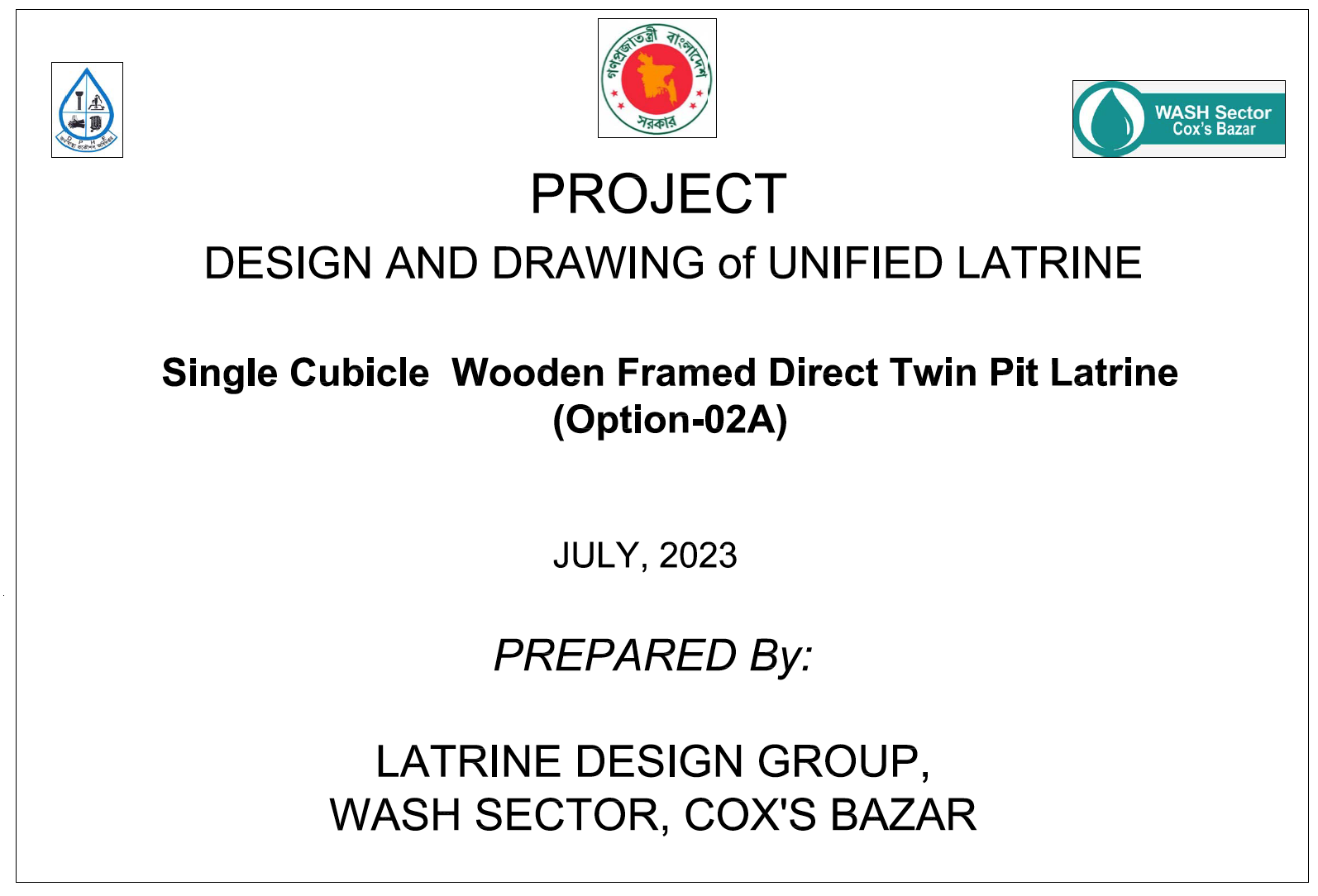 Designs and BoQs of Various Latrine Types Used in Cox's Bazar, Bangladesh