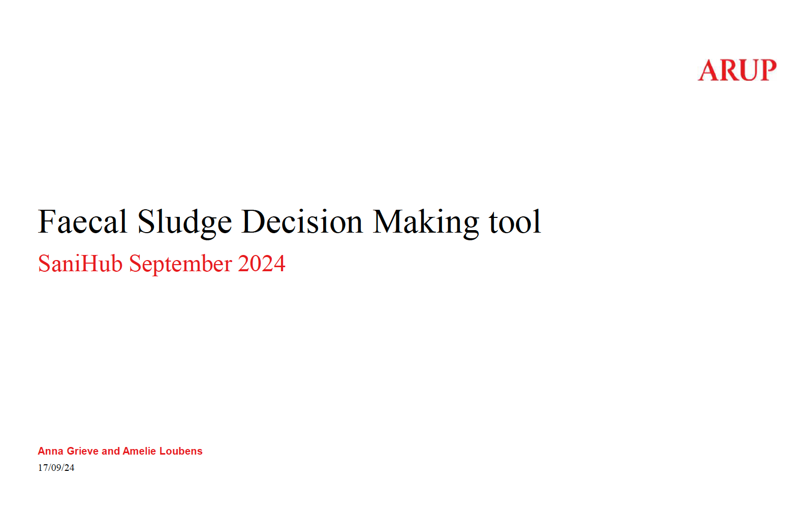 SANIHUB Webinar: Launch of the Faecal Sludge Treatment Plant (FSTP) Decision Making Tool