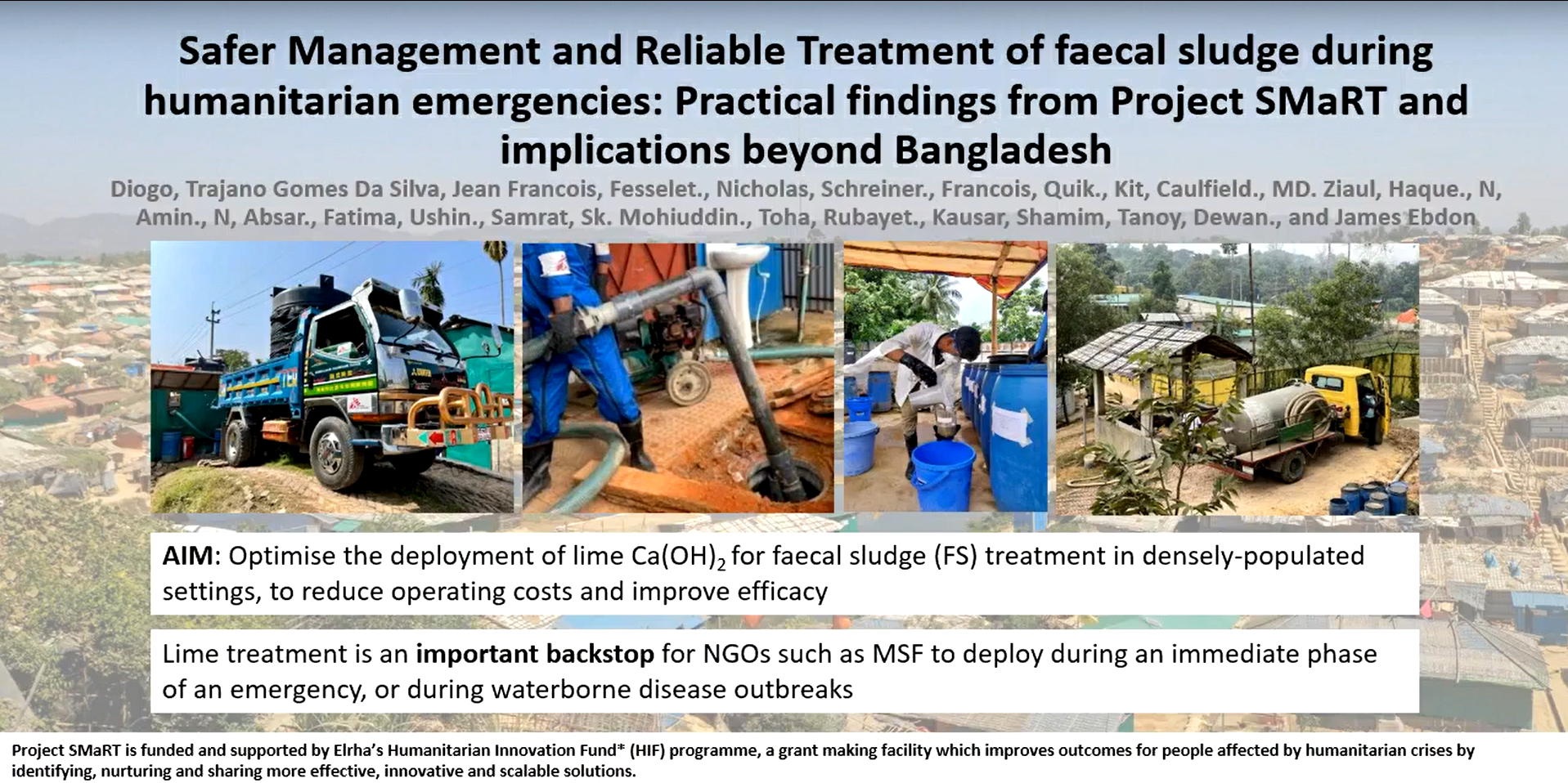 Safer faecal sludge management in emergencies: Lessons from Project SMaRT in and beyond Bangladesh